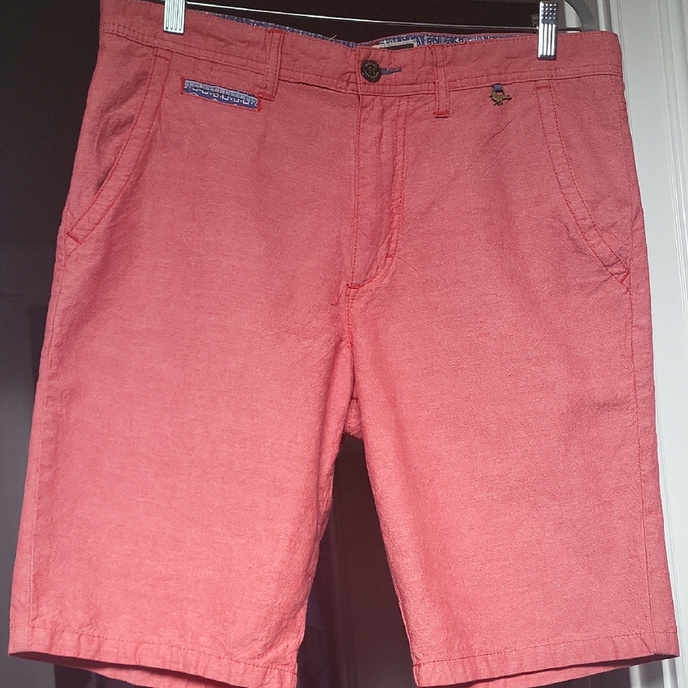 Modern Amusement Men's Salmon Flat Front Shorts